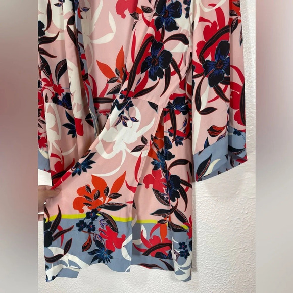 Cabi Blooming Blush Pink Floral Tropical Kimono Topper Shawl Cardigan Women XS/S - Picture 6 of 13